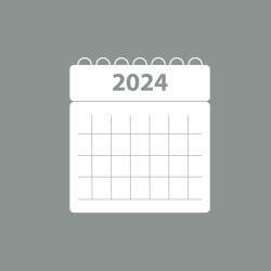 Graphic of a white 2024 calendar on a grey background